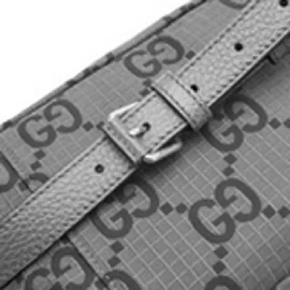 Gucci GG Nylon Belt Bag Grey Unisex Crossbody Waist Bag Silver Hardware NWT 80